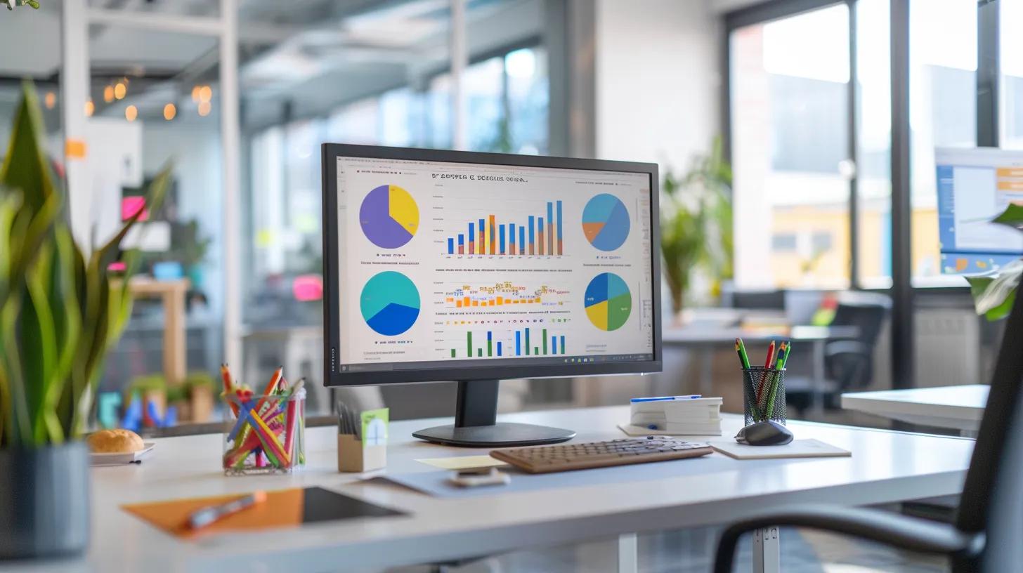 a vibrant digital marketing office scene showcases a sleek desk with a computer screen displaying colorful ppc ad metrics, surrounded by strategy boards highlighting the synergy of seo, social media, and content marketing. a vibrant digital marketing office scene showcases a sleek desk with a computer screen displaying colorful ppc ad metrics, surrounded by strategy boards highlighting the synergy of seo, social media, and content marketing.