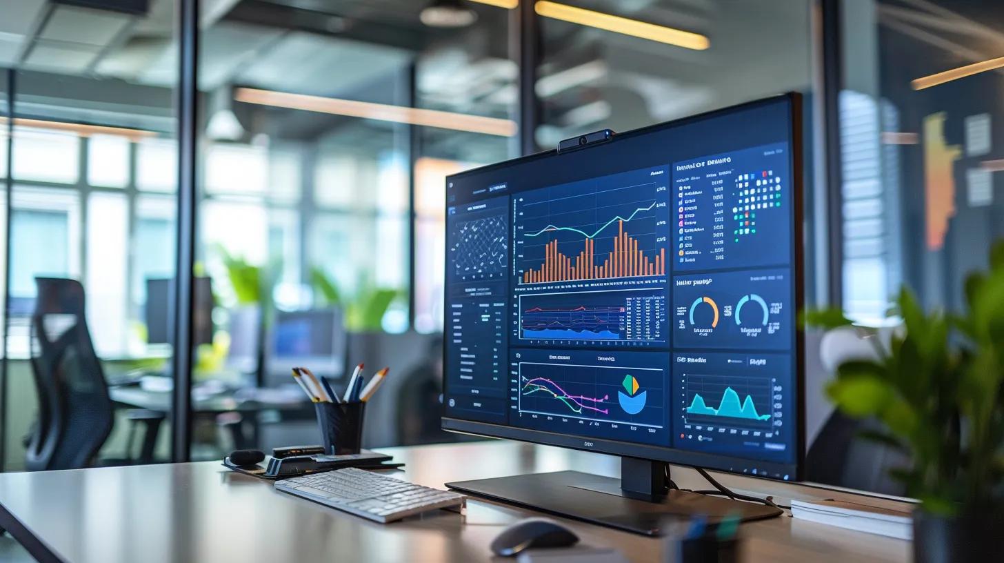 a sleek, modern office workspace features a large screen displaying a colorful infographic comparing ppc platforms, showcasing vibrant analytics and marketing strategies in a professional urban environment. a sleek, modern office workspace features a large screen displaying a colorful infographic comparing ppc platforms, showcasing vibrant analytics and marketing strategies in a professional urban environment.