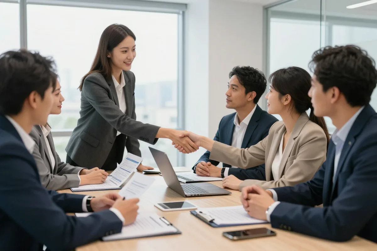 Business professional recruiting and onboarding new affiliate partners