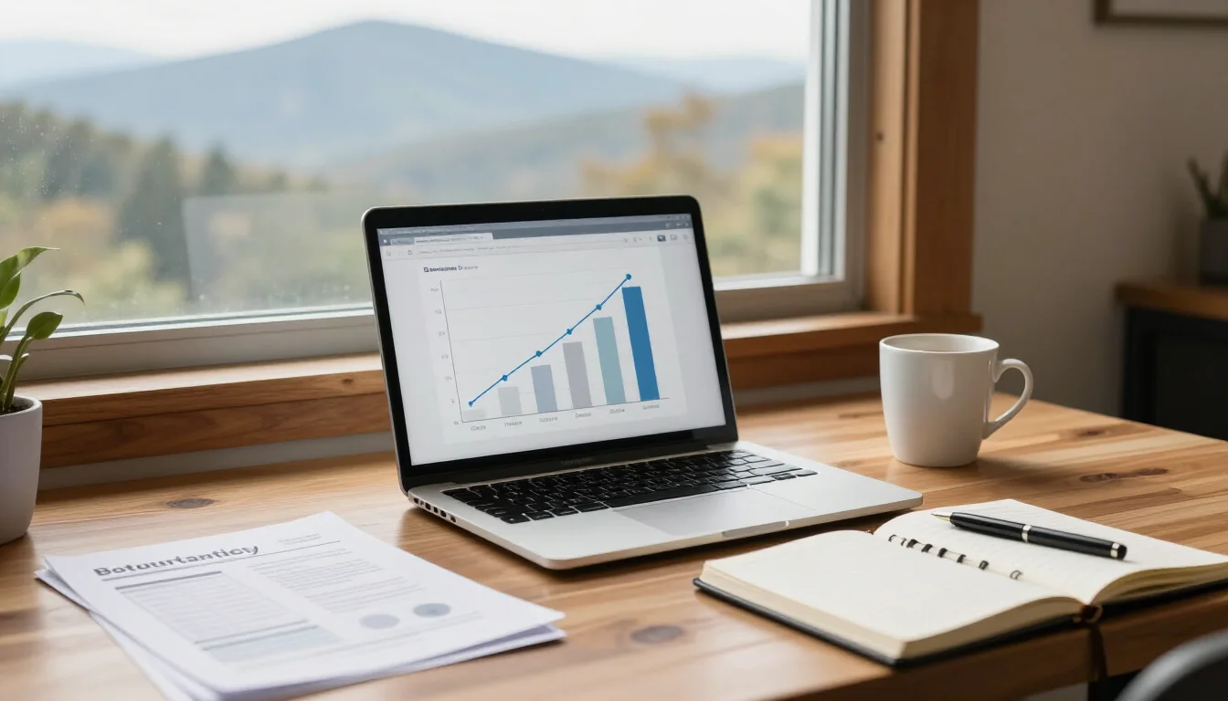 Consulting desk with mountain view