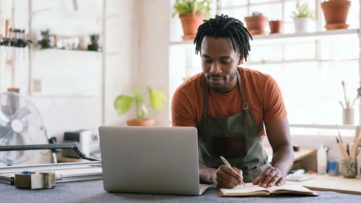 Small business owner and consultant planning a content marketing and blogging strategy